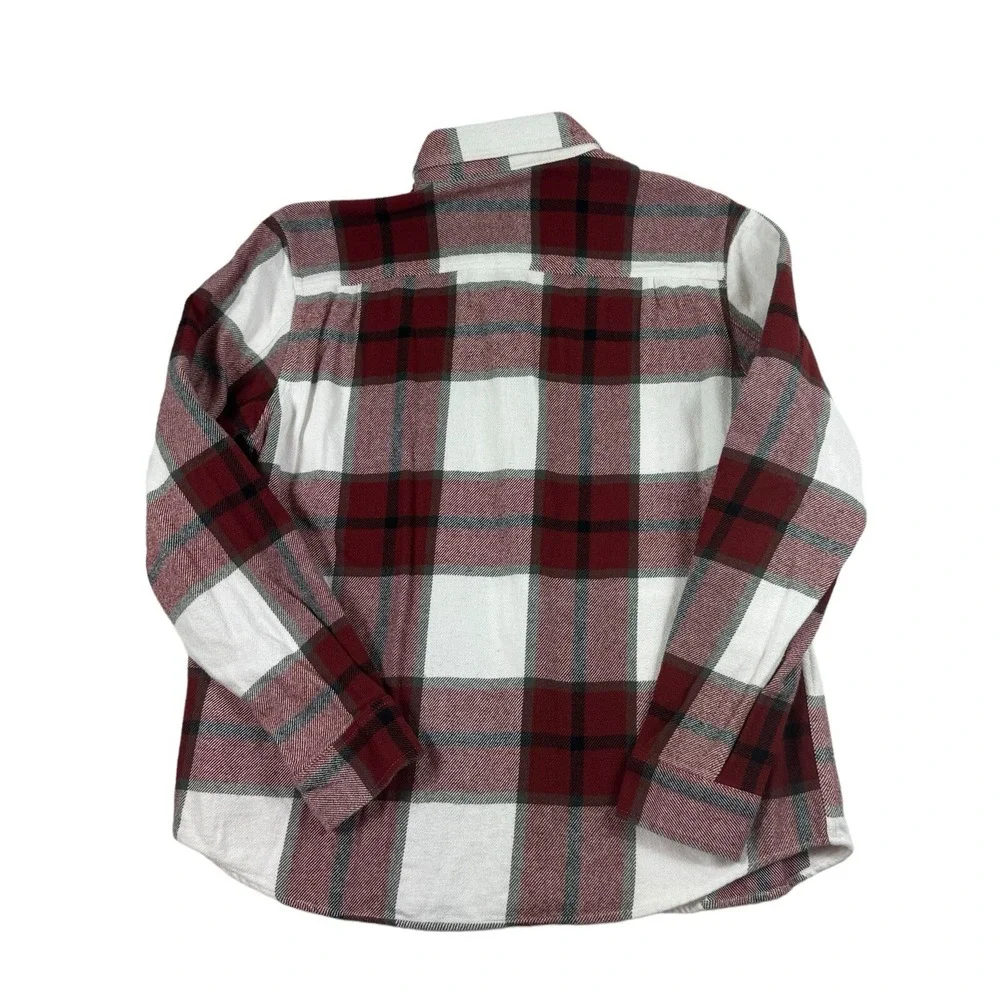 True Religion Mens Red White Plaid Cotton Flannel Button Up Shirt XL 104980